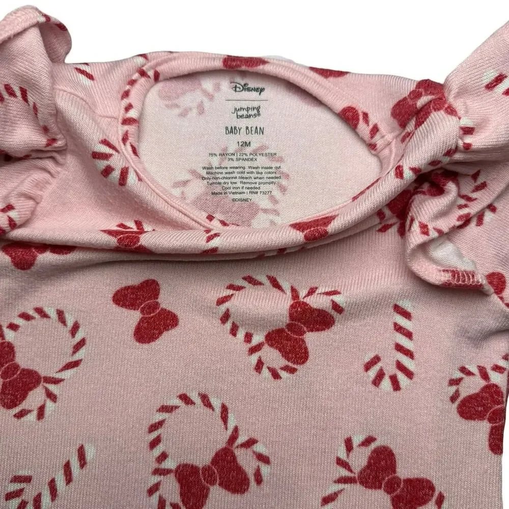 Disney Sleeper Pajamas Girls Minnie Mouse Christmas 12 Months